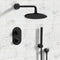 Orsino Matte Black Thermostatic Shower System with 8" Rain Shower Head and Hand Shower - Stellar Hardware and Bath 