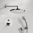 Orsino Chrome Thermostatic Shower System with 8" Rain Shower Head and Hand Shower - Stellar Hardware and Bath 