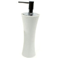 Aucuba Free Standing Soap Dispenser Made From Stone in White Finish - Stellar Hardware and Bath 