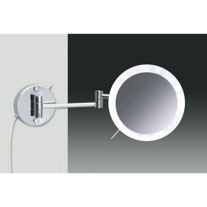 LED Mirrors Wall Mounted Hardwired Chrome or Gold 3x or 5x Lighted Magnifying Mirror - Stellar Hardware and Bath 