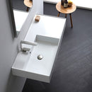 Teorema 2 Rectangular Ceramic Wall Mounted or Vessel Sink With Counter Space - Stellar Hardware and Bath 