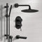 Galiano Matte Black Tub and Shower Faucet Set with Rain Shower Head and Hand Shower - Stellar Hardware and Bath 
