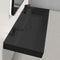 Sharp Trough Matte Black Ceramic Wall Mounted or Drop In Sink - Stellar Hardware and Bath 