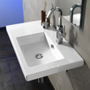 Condal Rectangular White Ceramic Wall Mounted or Drop In Sink - Stellar Hardware and Bath 