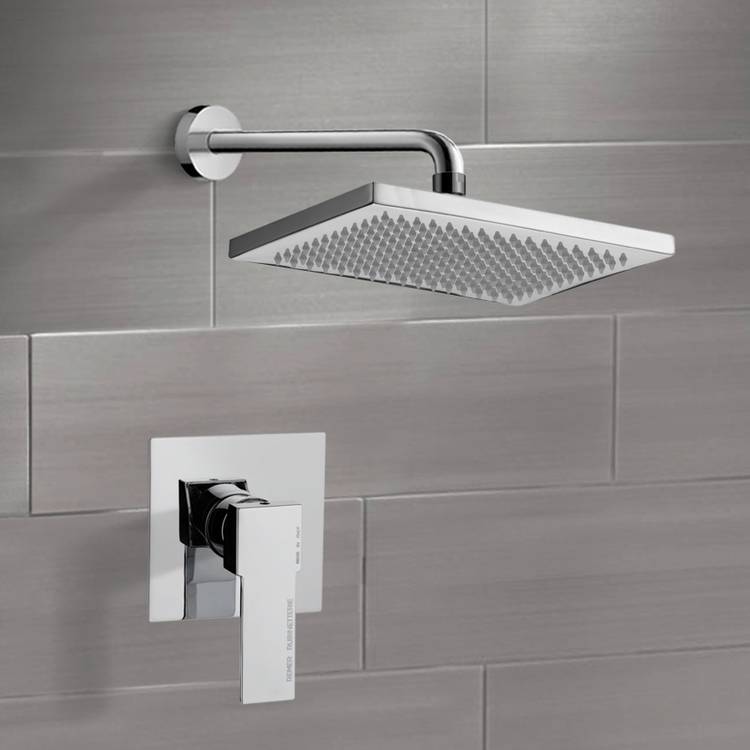 Mario Shower Faucet Set with 9.5" Rain Shower Head - Stellar Hardware and Bath 