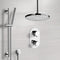 Rendino Chrome Thermostatic Shower System with 8" Rain Ceiling Shower Head and Hand Shower - Stellar Hardware and Bath 