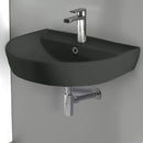 Bella Round Matte Black Ceramic Wall Mounted Sink - Stellar Hardware and Bath 