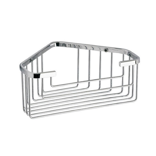 Wire Chrome Wire Corner Shower Basket - Stellar Hardware and Bath 