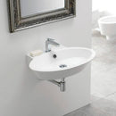 Wish Oval Shaped White Ceramic Wall Mounted or Vessel Bathroom Sink - Stellar Hardware and Bath 