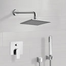 Orsino Chrome Shower System with 8" Rain Shower Head and Hand Shower - Stellar Hardware and Bath 