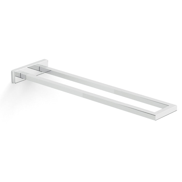 Elba Stylish Rectangular Chrome Towel Bar with Two Rails - Stellar Hardware and Bath 