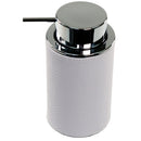 Alianto Colour Round Soap Dispenser Made From Faux Leather In White Finish - Stellar Hardware and Bath 