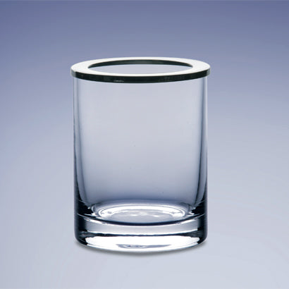 Round Clear Crystal Glass Toothbrush Holder - Stellar Hardware and Bath 