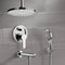 Tyga Chrome Tub and Shower Set with Rain Ceiling Shower Head and Hand Shower - Stellar Hardware and Bath 