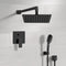 Orsino Matte Black Shower Set With Rain Showe - Stellar Hardware and Bath 