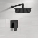 Mario Matte Black Shower Faucet with Rain Shower Head - Stellar Hardware and Bath 