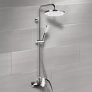 Class Line Chrome Exposed Pipe Shower System with 10" Rain Shower Head and Hand Shower - Stellar Hardware and Bath 