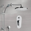 Rendino Chrome Shower System with 8" Rain Shower Head and Hand Shower - Stellar Hardware and Bath 