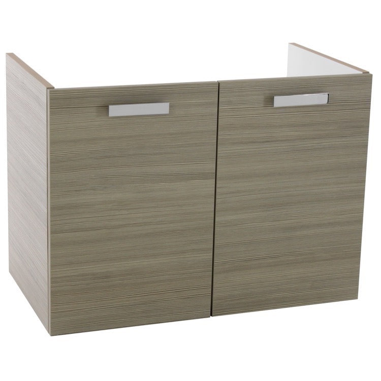 30 Inch Wall Mount Grey Oak Bathroom Vanity Cabinet - Stellar Hardware and Bath 