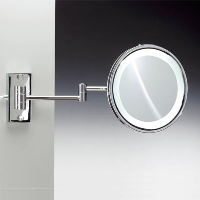 Fluorescent Mirrors Wall Mounted Round Lighted Hardwired Brass 3x or 5x Magnifying Mirror - Stellar Hardware and Bath 