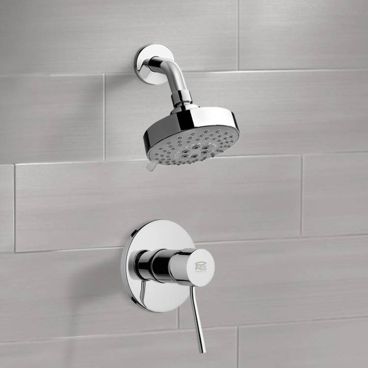 Mario Chrome Shower Faucet Set with Multi Function Shower Head - Stellar Hardware and Bath 