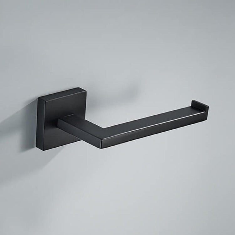 General Hotel Modern Matte Black Toilet Paper Holder - Stellar Hardware and Bath 