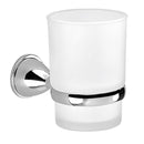 Wall Mounted Frosted Glass Toothbrush Holder With Chrome Mounting - Stellar Hardware and Bath 