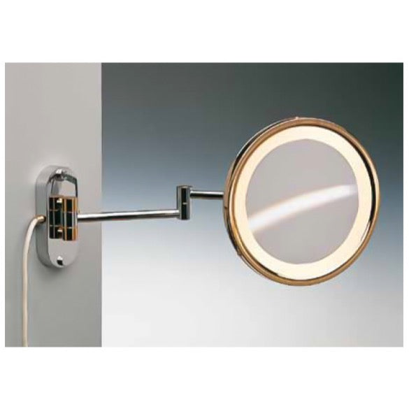 Warm Light Wall Mounted Brass LED Direct Wire Warm Light Mirror With 3x, 5x Magnification - Stellar Hardware and Bath 