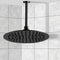 Water Therapy 16" Ceiling Mounted Rain Shower Head With Arm, Matte Black - Stellar Hardware and Bath 