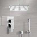 Primavera Shower System with Ceiling 12" Rain Shower Head and Hand Shower - Stellar Hardware and Bath 