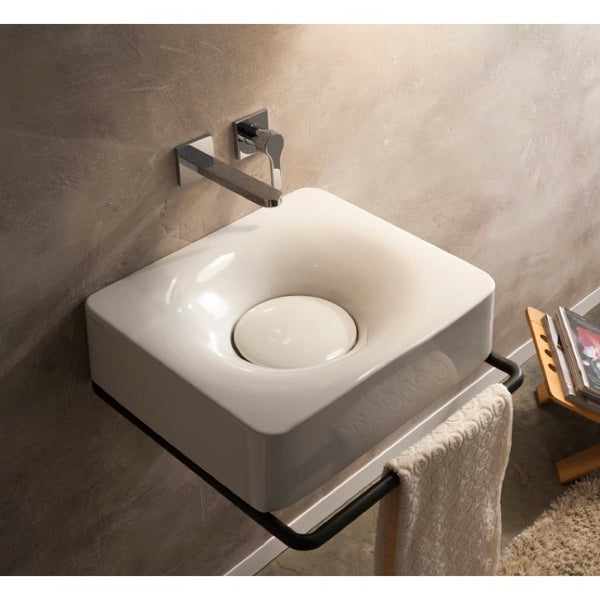 Fuji Rectangular White Ceramic Wall Mounted or Vessel Sink - Stellar Hardware and Bath 