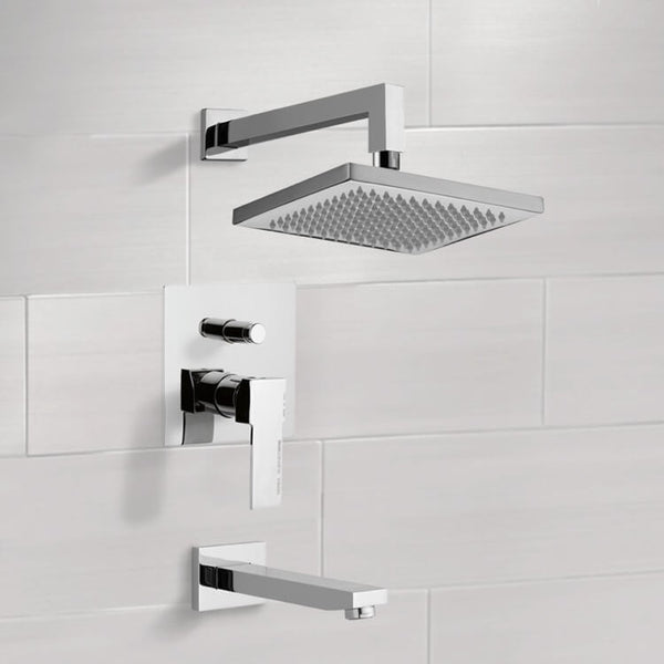 Peleo Tub and Shower Faucet Sets with 8" Rain Shower Head - Stellar Hardware and Bath 