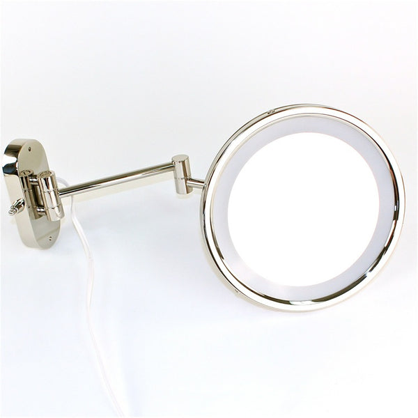 Incandescent Mirrors Wall Mounted Lighted Hardwired 3x or 5x Brass Magnifying Mirror - Stellar Hardware and Bath 
