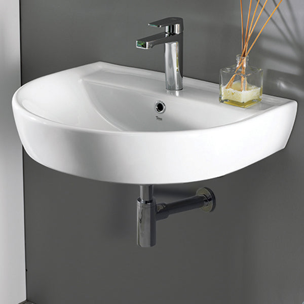 Bella Round White Ceramic Wall Mounted Sink - Stellar Hardware and Bath 