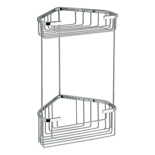 Wire Wire Corner Double Shower Basket - Stellar Hardware and Bath 