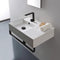 Teorema 2 Rectangular Ceramic Wall Mounted Sink, Matte Black Towel Bar Included - Stellar Hardware and Bath 