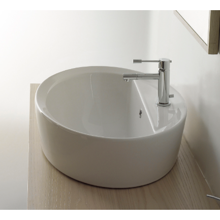 Matty Oval-Shaped White Ceramic Drop In Sink - Stellar Hardware and Bath 