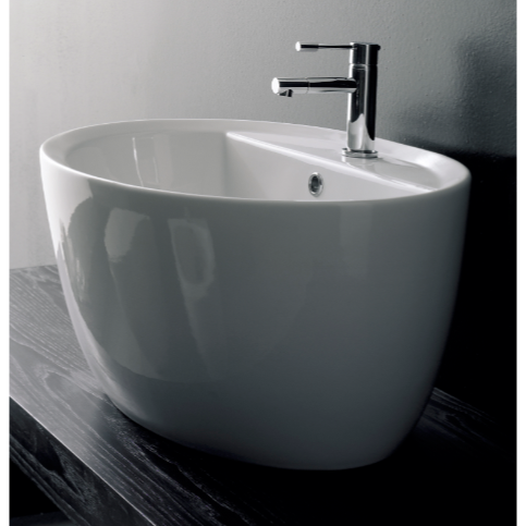 Matty Oval-Shaped White Ceramic Vessel Sink - Stellar Hardware and Bath 
