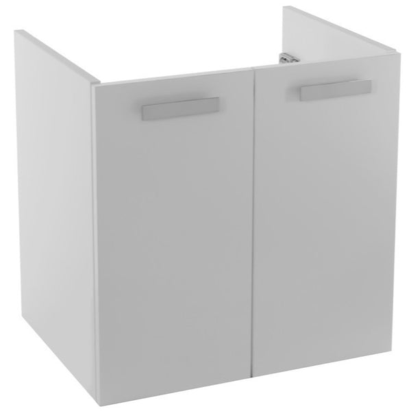 22 Inch Wall Mount Glossy White Bathroom Vanity Cabinet - Stellar Hardware and Bath 