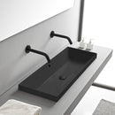 Teorema 2 Rectangular Matte Black Ceramic Trough Drop In Sink - Stellar Hardware and Bath 