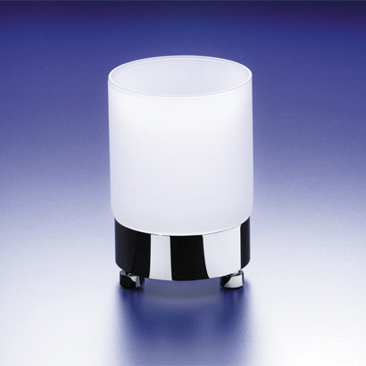 Round Frosted Crystal Glass Tumbler - Stellar Hardware and Bath 