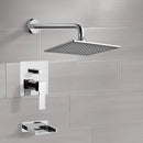 Peleo Chrome Tub and Shower Faucet Sets with 8" Rain Shower Head - Stellar Hardware and Bath 