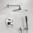 Orsino Chrome Shower System with 9" Rain Shower Head and Hand Shower - Stellar Hardware and Bath 