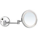 Glimmer Round Wall Mounted 5x Magnifying Mirror with LED, Hardwired - Stellar Hardware and Bath 