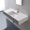 Teorema 2 Rectangular Ceramic Wall Mounted or Vessel Sink With Counter Space - Stellar Hardware and Bath 