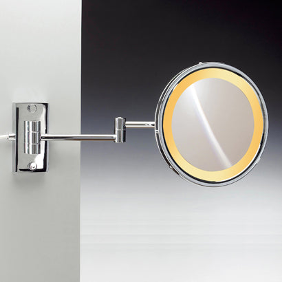 Incandescent Mirrors Wall Mount One Face Hardwired Lighted Brass 3x or 5x Magnifying Mirror - Stellar Hardware and Bath 