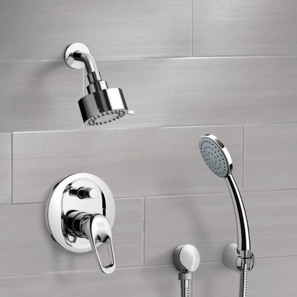 Orsino Chrome Shower System with Multi Function Shower Head and Hand Shower - Stellar Hardware and Bath 