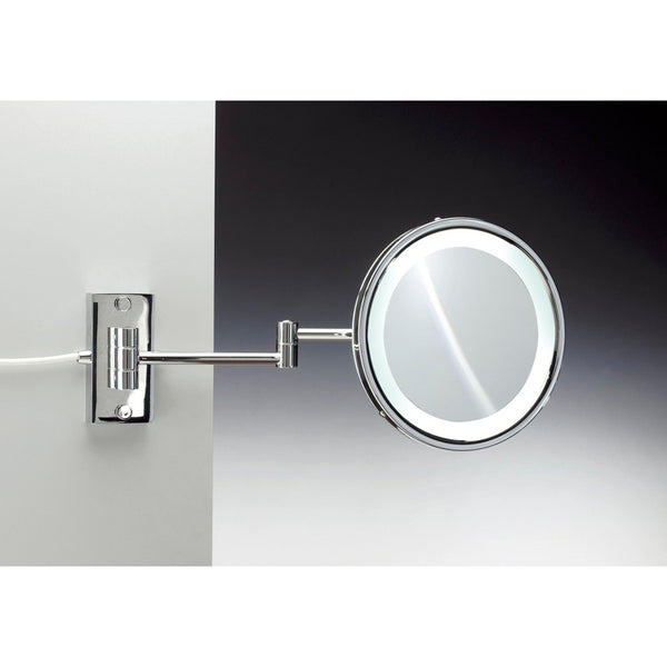 Mirrors With LED Technology Wall Mounted Brass LED Mirror With 3x, 5x Magnification - Stellar Hardware and Bath 