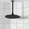 Water Therapy 8" Ceiling Mount Rain Shower Head With Arm, Matte Black - Stellar Hardware and Bath 