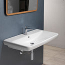 Belo Rectangle White Ceramic Wall Mounted or Drop In Sink - Stellar Hardware and Bath 